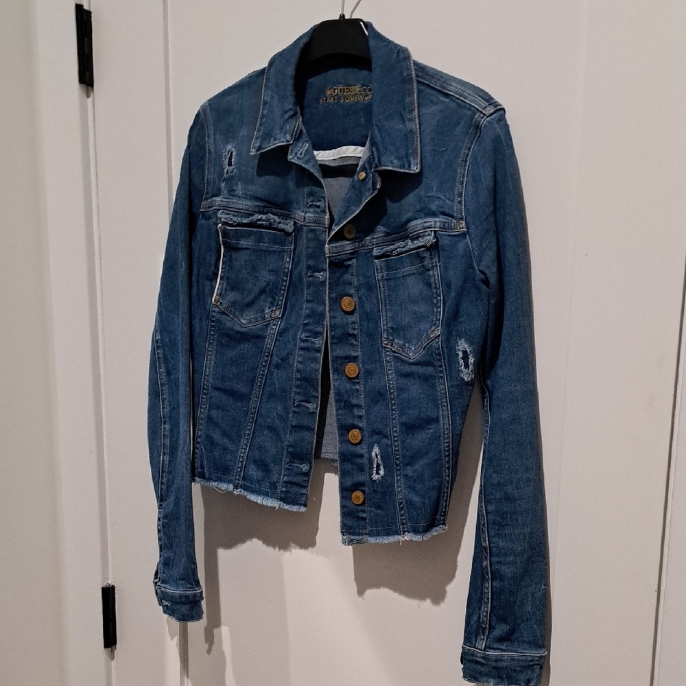 Guess Blue Jean Jacket Classic Trucker Style